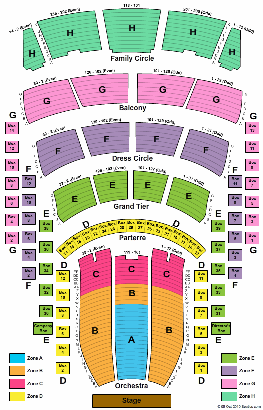 Proctors Theater Seating Chart Schenectady Ny